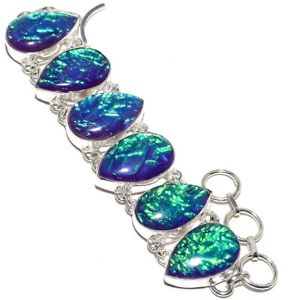 【貨物輸送無料】腕輪 添え物― オーストラリアファイアーオパールブレスレット78australian triplet fire opal gemstone handmade jewelry beautiful bracelet 78