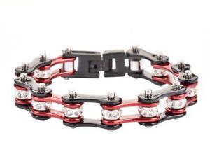 【送料無料】ブレスレット　アクセサリ―　ブラックキャンディーオートバイステンレスチェーンブレスレット