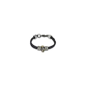 【送料無料】ブレスレット　アクセサリ―　ブレスレットman bracelet leather skull