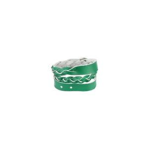 【送料無料】ブレスレット　アクセサリ―　レザーストラップleather strap green braided double