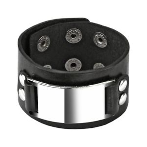 【送料無料】ブレスレット　アクセサリ―　ブレスレットブラックレザープレート
