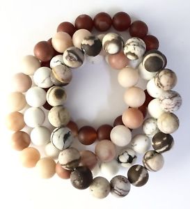 【送料無料】ブレスレット　アクセサリ―　マットマグネシアカネフィニッシュジャスパーストレッチブレスレットfour matte finish aventurine magnesite carnelian and jasper stretch bracelet set