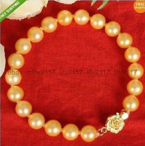 【送料無料】ブレスレット　アクセサリ―　ブレスレットインチreal aaa 1011mm natural golden south sea cultured pearl bracelet 75 inches 14,425円
