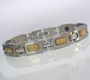 【送料無料】ブレスレット　アクセサリ―　ステンレスブレスレットバイオケアゴールドグランプリstainless steel magnetic bracelet bio healing pain care therapy gold revel gp