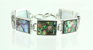 【送料無料】ブレスレット　アクセサリ―　アワビシェルチェーンリンクブレスレットgreen genuine abalone shell chain link bracelet women jewelry