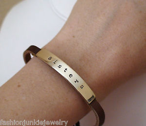 【送料無料】ブレスレット　アクセサリ―　シスターズブレスレットレザーストラップsisters bracelet adjustable leather strap sisters friends love family