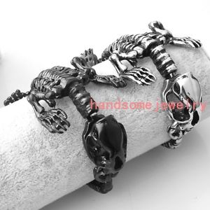 【送料無料】ブレスレット　アクセサリ―　ホットジュエリーステンレススチールシルバーブラックメンズブレスレット