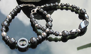 【送料無料】ブレスレット　アクセサリ―　ヘマタイトビーズシルバービーズブレスレットスターリングシルバーhematite beads and 925 silver bead stunning evening bracelet 925 sterling silver 14,804円