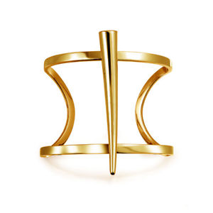 【送料無料】ブレスレット　アクセサリ―　ステンレススチールモダンホーンカフブレスレットgold plated stainless steel modern horn cuff bracelet