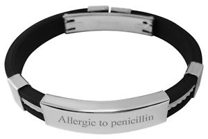 【送料無料】ブレスレット　アクセサリ―　カスタムブレスレットメンズポーチpersonalise custom engraved medic medical alert mens bracelet pouch medyf