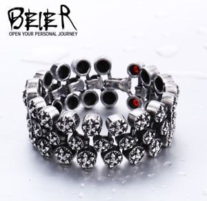 【送料無料】ブレスレット　アクセサリ―　クールファッションパンクビンテージマンチタンジルコンブレスレットcool fashion punk vintage mans 316l titanium steel zircon pentagram bracelet