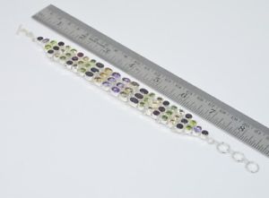 【送料無料】ブレスレット　アクセサリ―　アメジストミックスストーンブレスレット925 silver plated purple amethyst and mix stone bracelet av89007