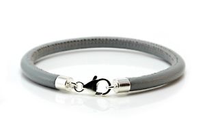 【送料無料】ブレスレット　アクセサリ―　メンズレディースナッパレザーハンドメイドmensladies 5mm nappa leather braceletsterling silver claspgreyhandmade