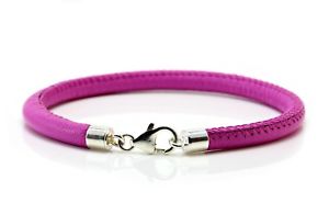 【送料無料】ブレスレット　アクセサリ―　メンズレディースナッパレザーブレスレットピンクmensladies 5mm nappa leather bracelet925 sterling silver claspcandy pink