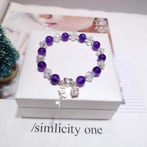 【送料無料】ブレスレット　アクセサリ―　アメジストボールs925シルバーブレスレッツfashion natural amethyst crystal round ball s925 silver bracelets healing gifts