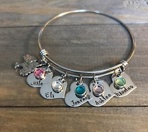 【送料無料】ブレスレット　アクセサリ―　ブレスレットパーソナライズファミリーツリーmother bracelet personalized family tree name birthstone heart charm mom gift
