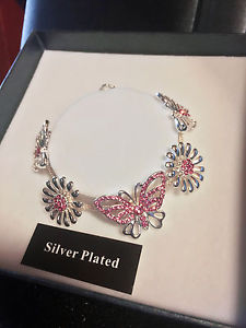 【送料無料】ブレスレット　アクセサリ―　モダンデイジーチェーンブレスレットequilibrium silver plated modern butterfly daisy bracelet