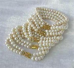【送料無料】ブレスレット　アクセサリ―　アコヤブレスレット whole 5pc 78mm white akoya cultured pearl bracelet 75