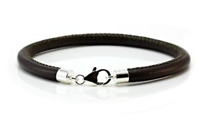 【送料無料】ブレスレット　アクセサリ―　メンズレディースナッパレザーブラウンハンドメイドmensladies 5mm nappa leather braceletsterling silver claspdark brownhandmade