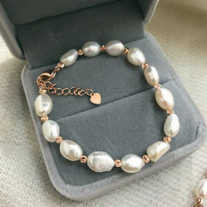 【送料無料】ブレスレット　アクセサリ―　ブレスレットパールデカルチャーバロックヒッピーbracelet perle de culture baroque white gloss dippy artisanal tz4