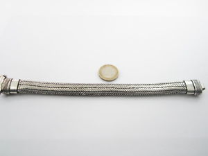 【送料無料】ブレスレット　アクセサリ―　ニッケルブレスレットスネークフラット