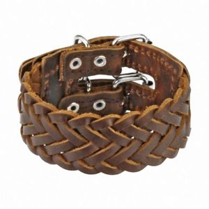 【送料無料】ブレスレット　アクセサリ―　ブレスレットレザーブラウンダブルベルトbracelet leather braided brown double belt