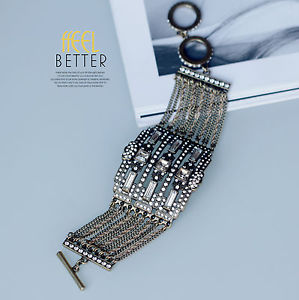 【送料無料】ブレスレット　アクセサリ―　アールデコゴールドブレスレットワイヤエンドビンテージart deco gold bracelet row wire tres end vintage ct3