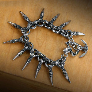 【送料無料】ブレスレット　アクセサリ―　ファッションチタンスパイクウルフクールメンズブレスレットcool fashion titanium steel spike wolfs teeth mens bracelets hj158