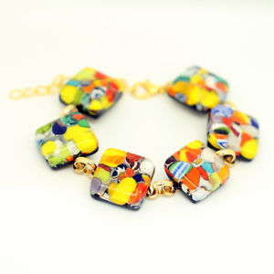 【送料無料】ブレスレット　アクセサリ―　ベニスムラノガラスブレスレットbeautiful multicoloured murano glass bracelet from venice