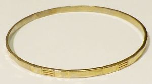 【送料無料】ブレスレット　アクセサリ―　ビンテージブレスレットアールデコエンボスゴールドカラーゴールドトーンvintage trinket bracelet rigid deco engraved embossed gold color gold tone * 8991