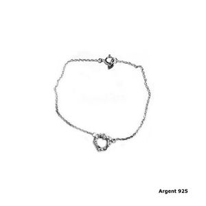 【送料無料】ブレスレット　アクセサリ―　シルバーハートブレスレットジルコニウム925 silver heart bracelet zirconium