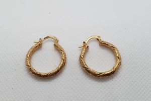 【送料無料】ブレスレット　アクセサリ―　フープイヤリングビンテージhoop earrings gold plated vintage refm 704