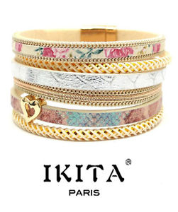 【送料無料】ブレスレット　アクセサリ―　ブレスレットパリイビサブラジルクラスプハートベージュluxury bracelet ikita paris ibiza brazil magnetic clasp heart beige