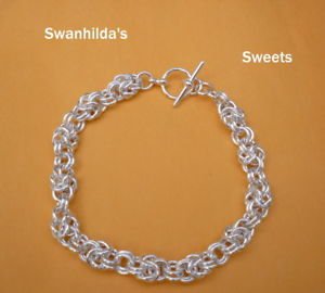 【送料無料】ブレスレット　アクセサリ―　ブレスレットビザンチンクラスタシルバープレートチェーンhandcrafted bracelet byzantine weave cluster silver plate chain swsw