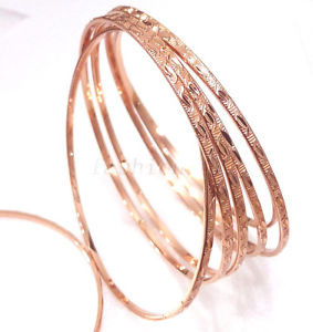 【送料無料】ブレスレット　アクセサリ―　ローズゴールドメッキクリスマスパブスリム2pc rose gold plated christmas wedding birthday pub standard 67mm slim