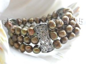 【送料無料】ブレスレット　アクセサリ―　コーヒーバロックパールブレスレットgenuine natural 9mm cee baroque pearl bracelet