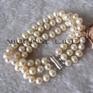 【SALE／62%OFF】ブレスレット　アクセサリ―　ホワイトパールブレスレット8 68mm 3row white freshwater pearl bracelet ue