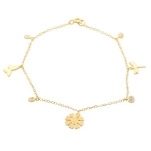 【送料無料】ブレスレット　アクセサリ―　アルジェントスターリングフィオーレダドナargento sterling oro cristalli libellula fiore da donna ragazza