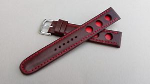【送料無料】ブレスレット　アクセサリ―　ラリーウォッチストラップモデルrally watch strap model in brown and red, available from 18 to 24mm