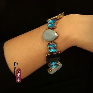 【送料無料】ブレスレット　アクセサリ―　ブレスレットアールデコレトロモダンオリジナルドロップbracelet art deco drop blue square retro modern original evening marriage ct5