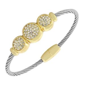 【送料無料】ブレスレット　アクセサリ―　モードアルジェントトンブレスレットmode argent ton dor blanc cristaux zircone entortill cble femmes bracelet 13,476円