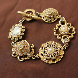 【送料無料】ブレスレット　アクセサリ―　ブレスレットミニパールレトロビンテージbracelet mini pearl square flower retro vintage original evening marriage gift
