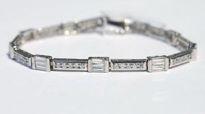 【送料無料】ブレスレット　アクセサリ―　スターリングシルバーリンクグレードブレスレット 925 sterling silver link cz grade aaa stones bracelet