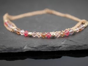 【送料無料】ブレスレット　アクセサリ―　ガラスビーズブレスレットピンクゴールドローズseveral bracelet with high quality noble glass beadspink rose gold