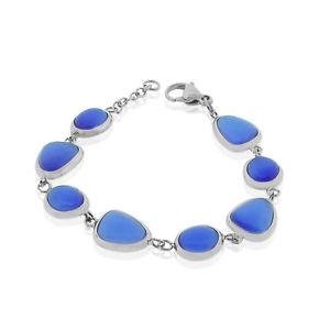 【送料無料】ブレスレット　アクセサリ―　ブレスレットacier inoxydable couleur argente bleu simul quartz bracelet rglable