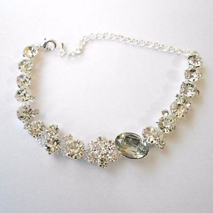 【送料無料】ブレスレット　アクセサリ―　レトロブレスレットシルバーカラーretro women bracelet silver colour distressed white crystals 14 m