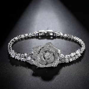 【送料無料】ブレスレット　アクセサリ―　ビンテージフラワーブレスレットマイクロクリスタルリンクチェーンvintage flower bracelets micro paved shining tiny cz crystal charming link chain 14,804円