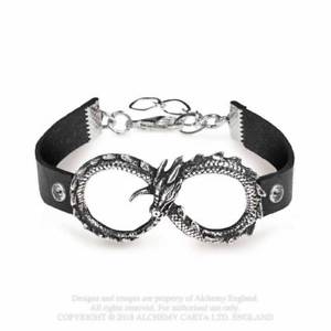 【送料無料】ブレスレット　アクセサリ―　ゴシックピューターレザーブレスレットalchemy gothic pewter infinitum dragon serpent infinity leather bracelet a129