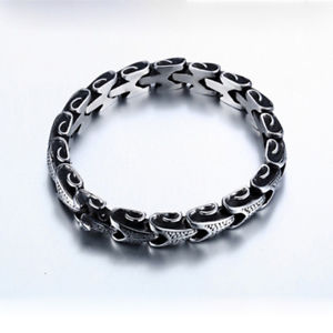 【送料無料】ブレスレット　アクセサリ―　ファッションパターンスネークステンレススチールチェーンブレスレットfashion carving pattern men snake 316l stainless steel chain bracelet gb32