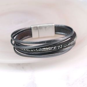 【送料無料】ブレスレット　アクセサリ―　oscuro gris cuero destello pulsera 02660gris oscuro cuero destello pulsera 02660